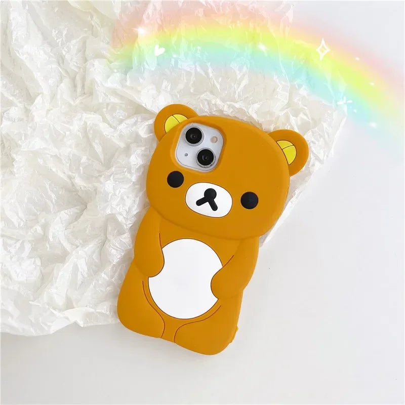 Söt Rilakkuma Björn iPhone Skal - Stöttåligt Silikon 🐻✨