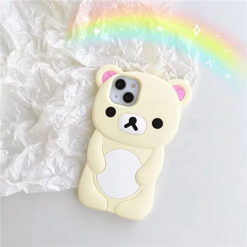 Söt Rilakkuma Björn iPhone Skal - Stöttåligt Silikon 🐻✨