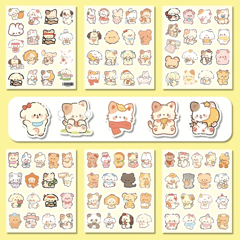 Kawaii Katt Stickers för Mobilskal - DIY Design Pack 🐱📱