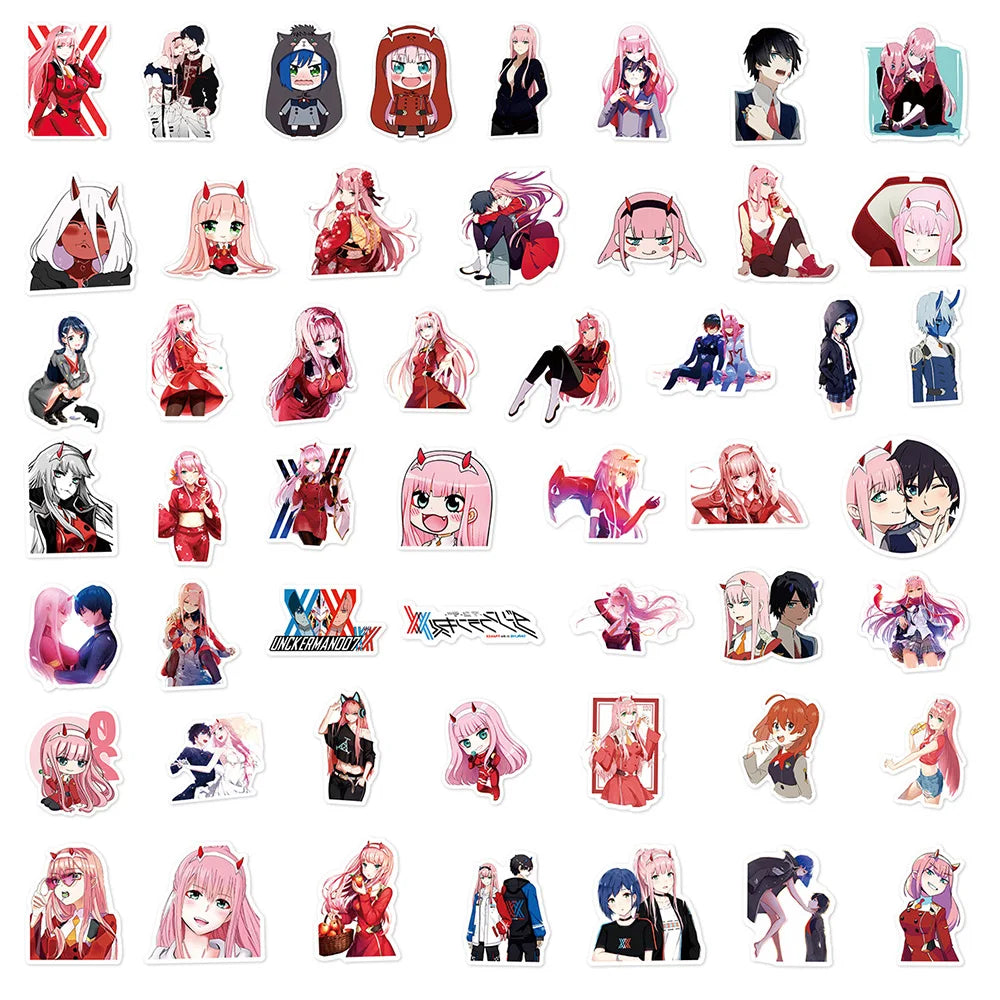 10/30/50pcs DARLING In The FRANXX Anime Stickers Cute Zero Two Cartoon Girl Sticker Suitcase Water Bottle Phone Graffiti Decals