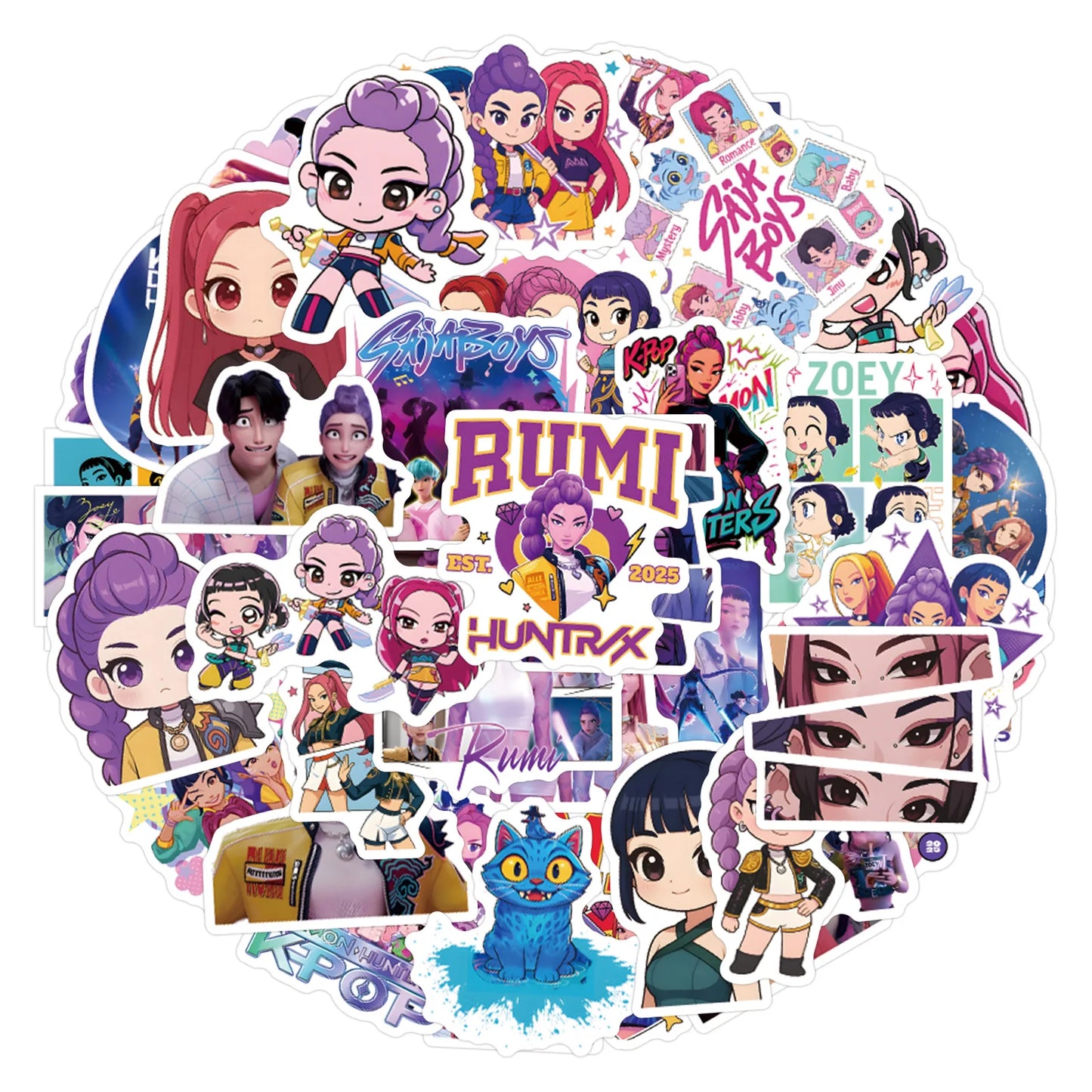 Demon Hunters Anime Stickers för Mobilskal - DIY KPop Pack ⚔️📱