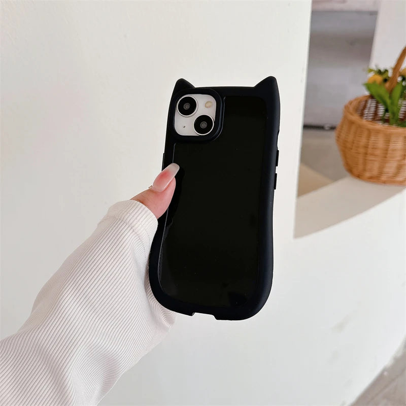 3D Kattöron iPhone Skal - Kawaii Style 🐱