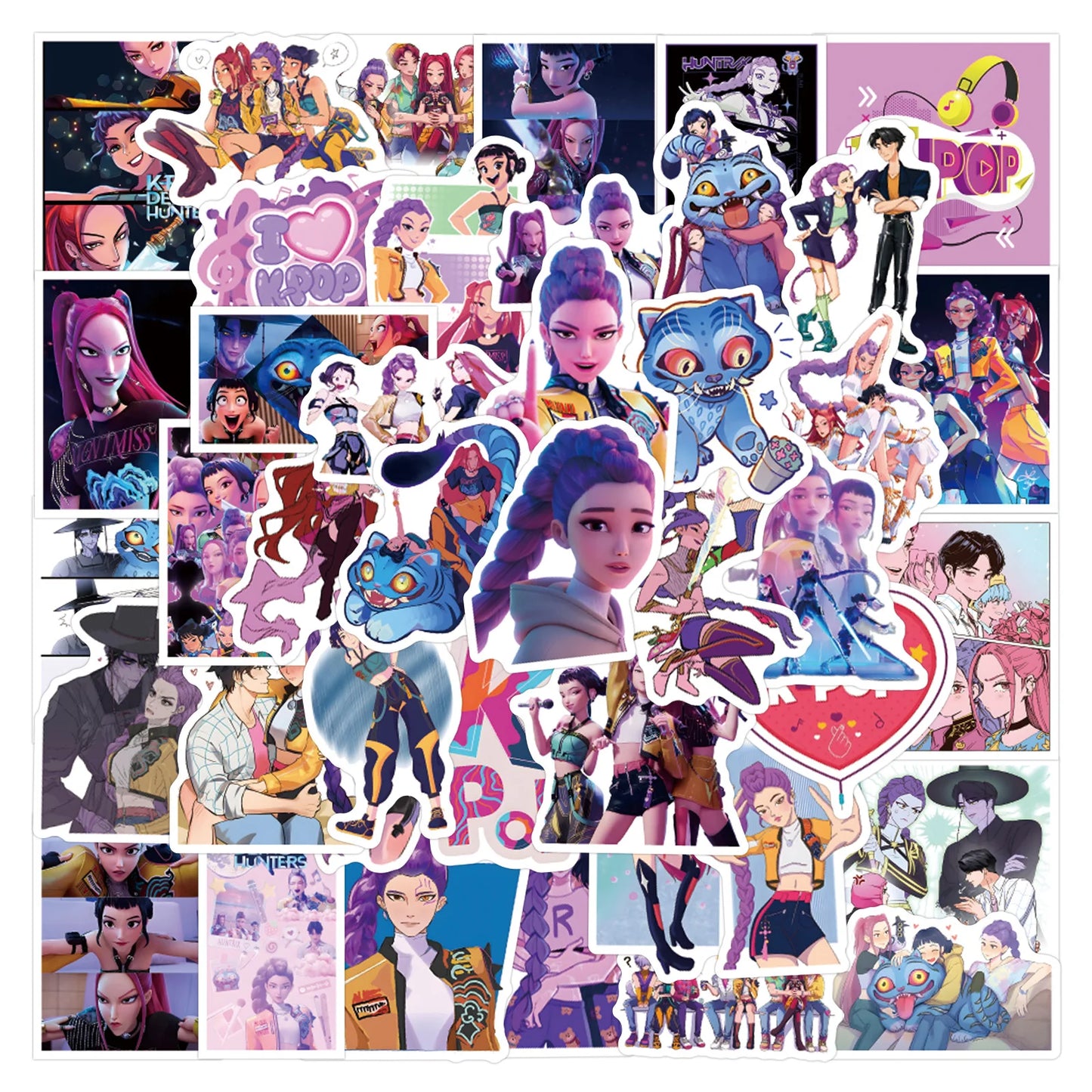 Demon Hunters Anime Stickers för Mobilskal - DIY KPop Pack ⚔️📱