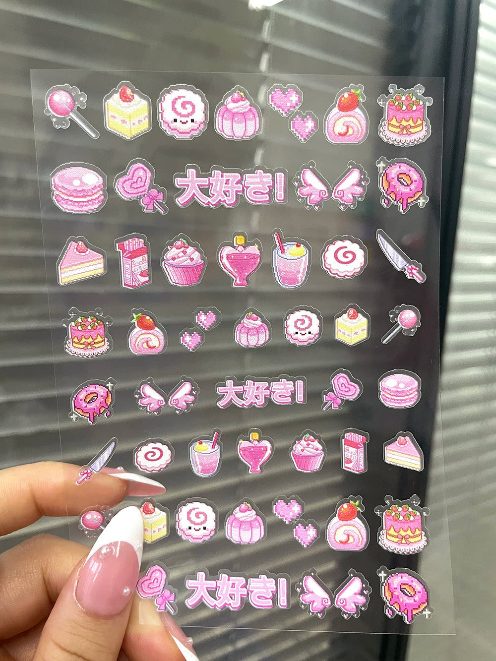 DIY 63Pcs/Piece Kawaii Nail Sticker Girl Sticker Cute Water Bottle Notebook Suitcase Diary Sticker Material Gifts Decorations