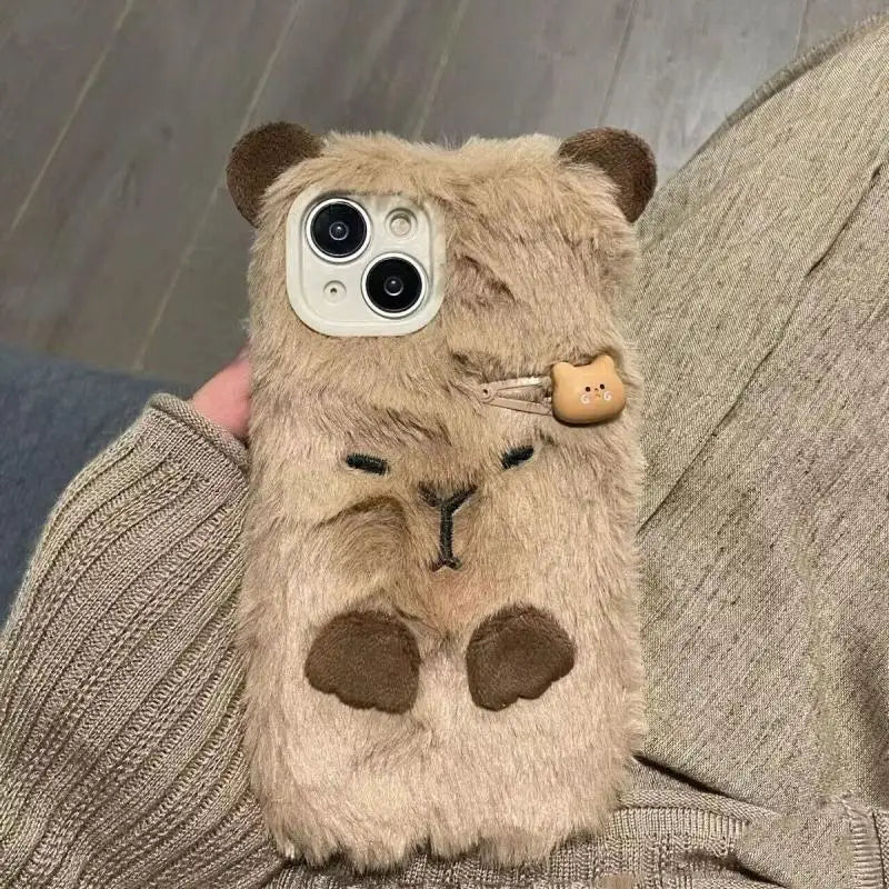 Kawaii Capybara Plush-skal 🦫💕