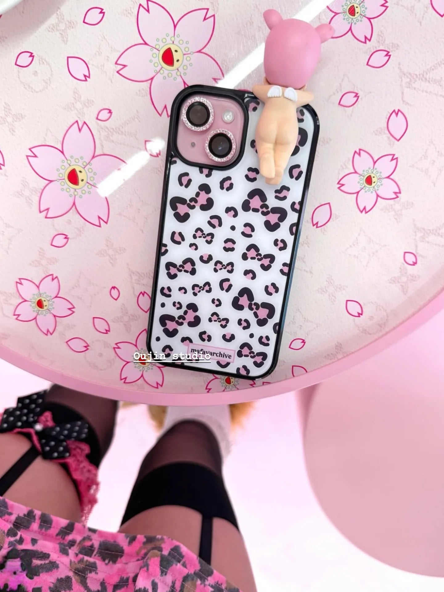 Korean Cool Girl Pink Leopard-skal 🎀✨