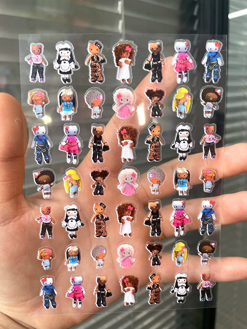 DIY 63Pcs/Piece Kawaii Nail Sticker Girl Sticker Cute Water Bottle Notebook Suitcase Diary Sticker Material Gifts Decorations