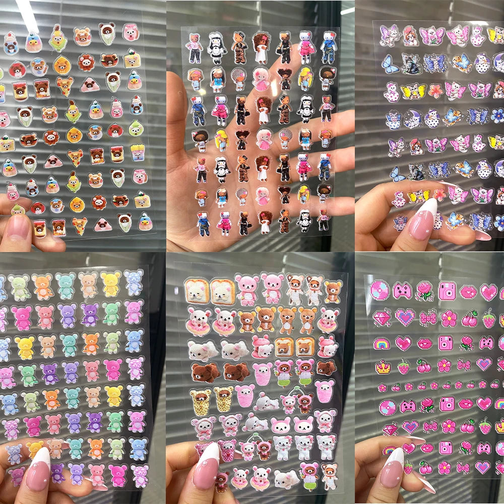 DIY 63Pcs/Piece Kawaii Nail Sticker Girl Sticker Cute Water Bottle Notebook Suitcase Diary Sticker Material Gifts Decorations