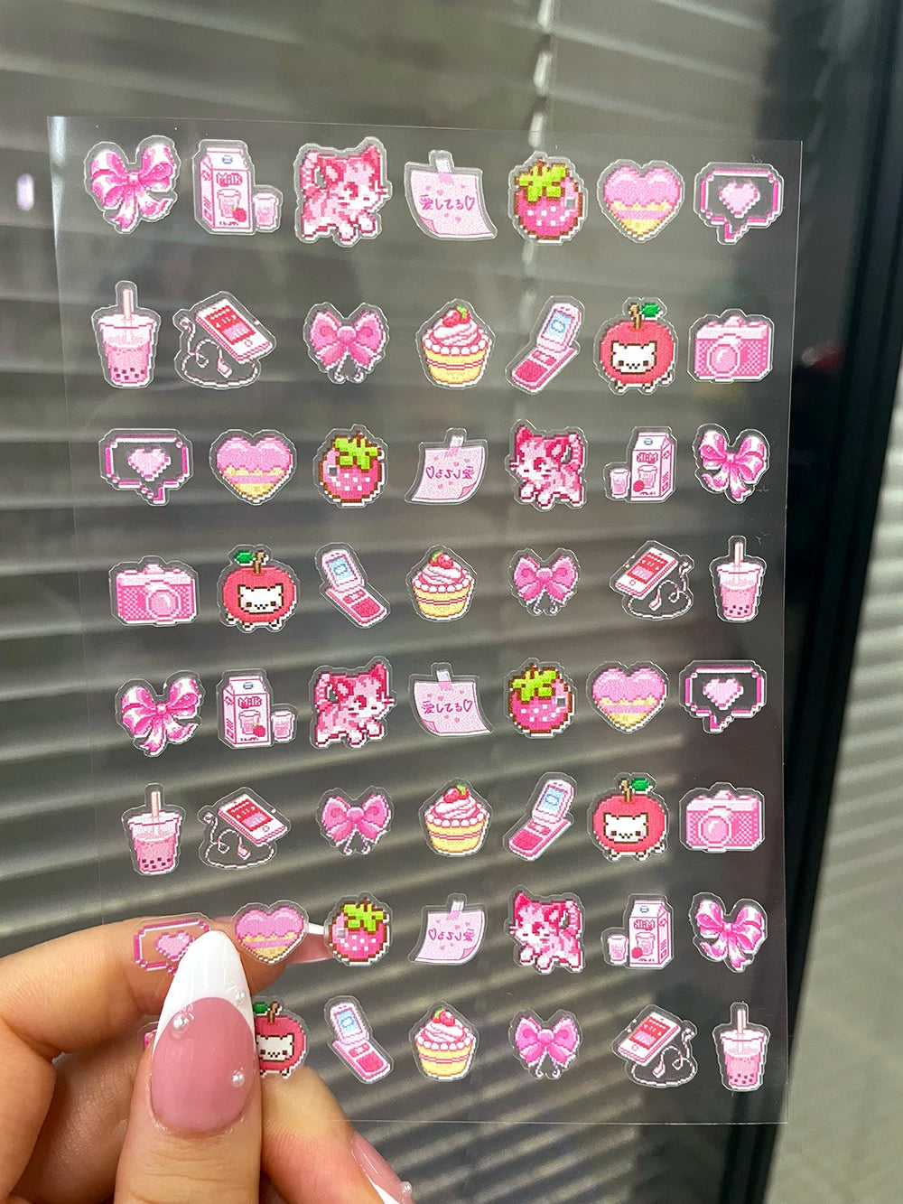 DIY 63Pcs/Piece Kawaii Nail Sticker Girl Sticker Cute Water Bottle Notebook Suitcase Diary Sticker Material Gifts Decorations