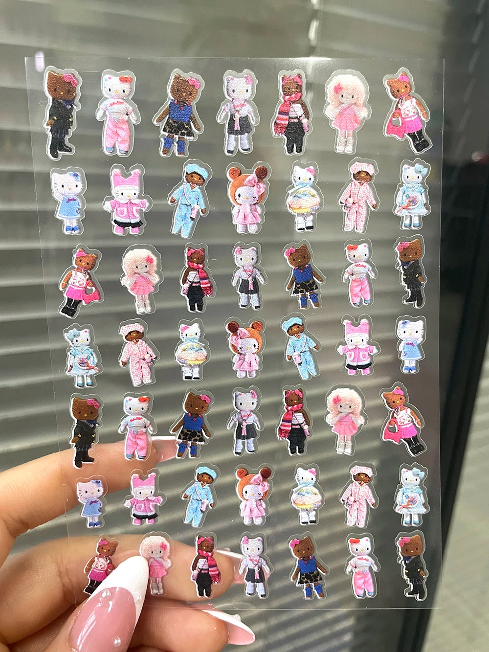 DIY 63Pcs/Piece Kawaii Nail Sticker Girl Sticker Cute Water Bottle Notebook Suitcase Diary Sticker Material Gifts Decorations
