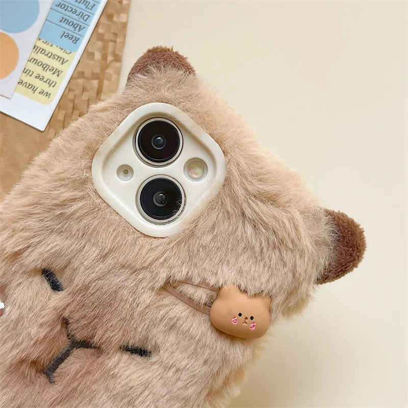 Kawaii Capybara Plush-skal 🦫💕