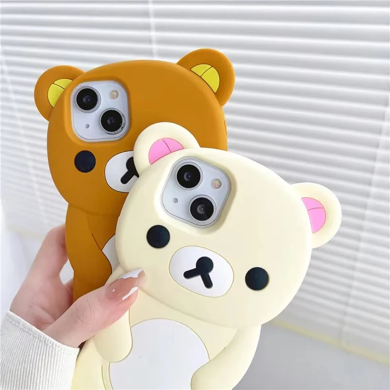 Söt Rilakkuma Björn iPhone Skal - Stöttåligt Silikon 🐻✨