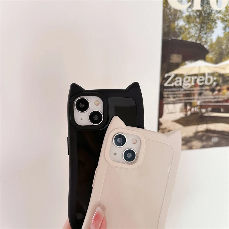 3D Kattöron iPhone Skal - Kawaii Style 🐱