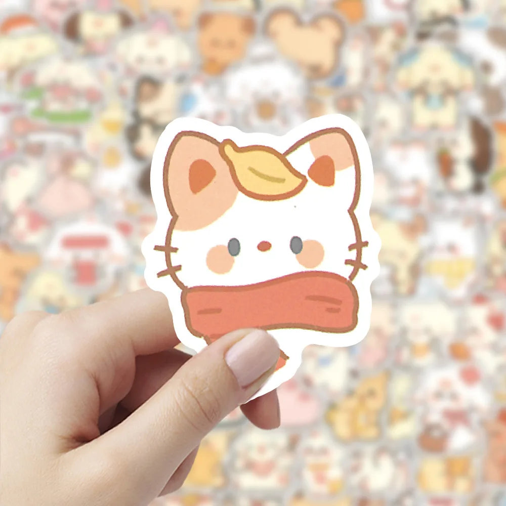 Kawaii Katt Stickers för Mobilskal - DIY Design Pack 🐱📱
