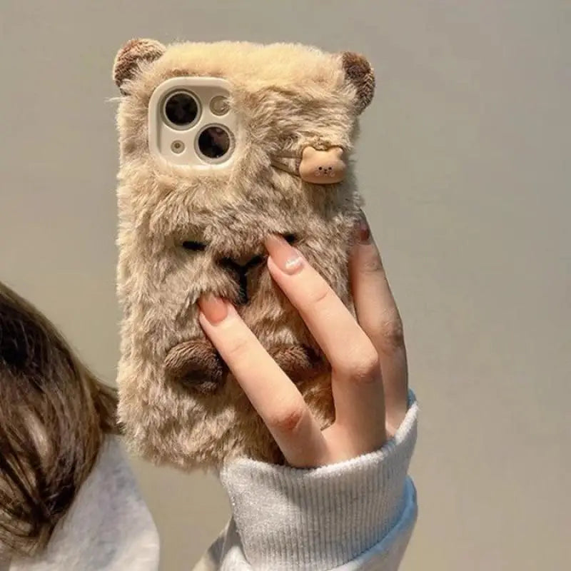 Kawaii Capybara Plush-skal 🦫💕