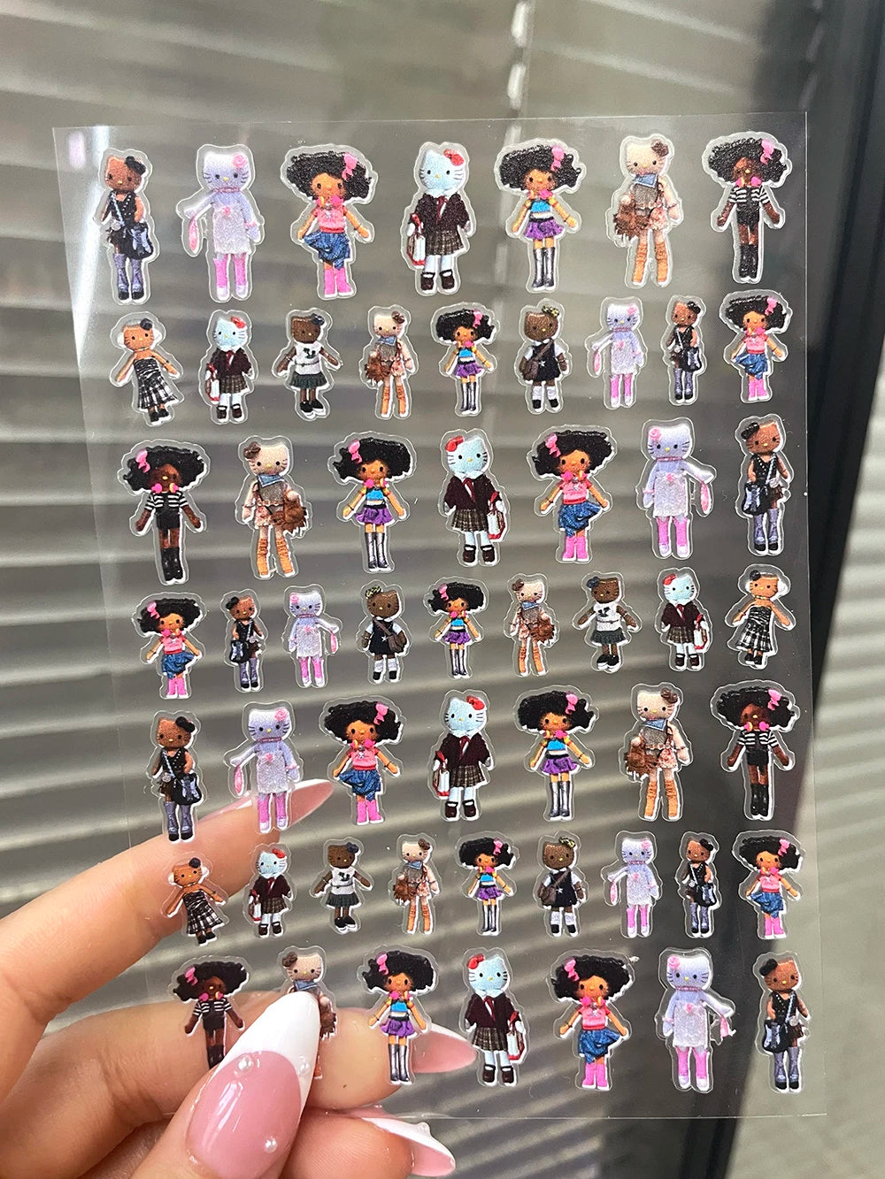 DIY 63Pcs/Piece Kawaii Nail Sticker Girl Sticker Cute Water Bottle Notebook Suitcase Diary Sticker Material Gifts Decorations