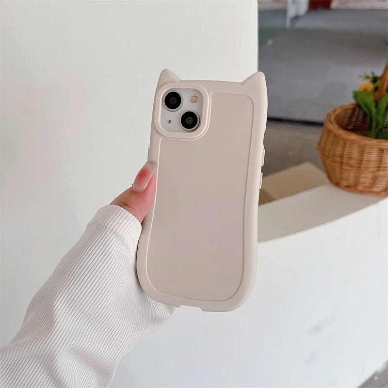 3D Kattöron iPhone Skal - Kawaii Style 🐱