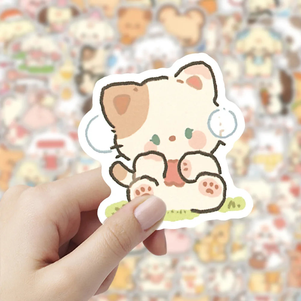 Kawaii Katt Stickers för Mobilskal - DIY Design Pack 🐱📱