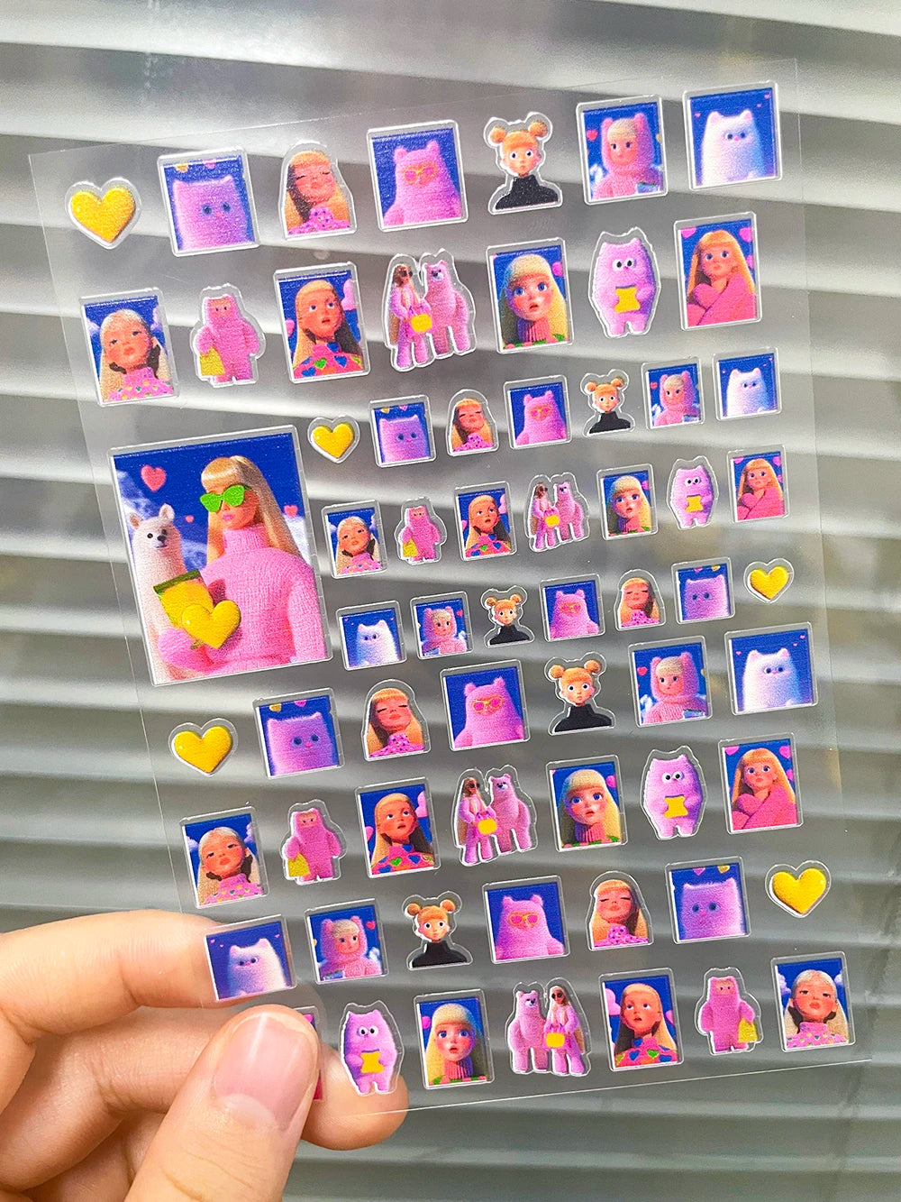 DIY 63Pcs/Piece Kawaii Nail Sticker Girl Sticker Cute Water Bottle Notebook Suitcase Diary Sticker Material Gifts Decorations