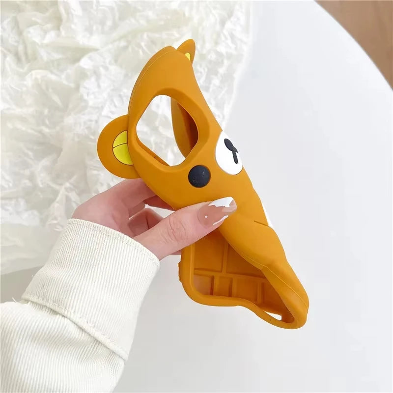 Söt Rilakkuma Björn iPhone Skal - Stöttåligt Silikon 🐻✨