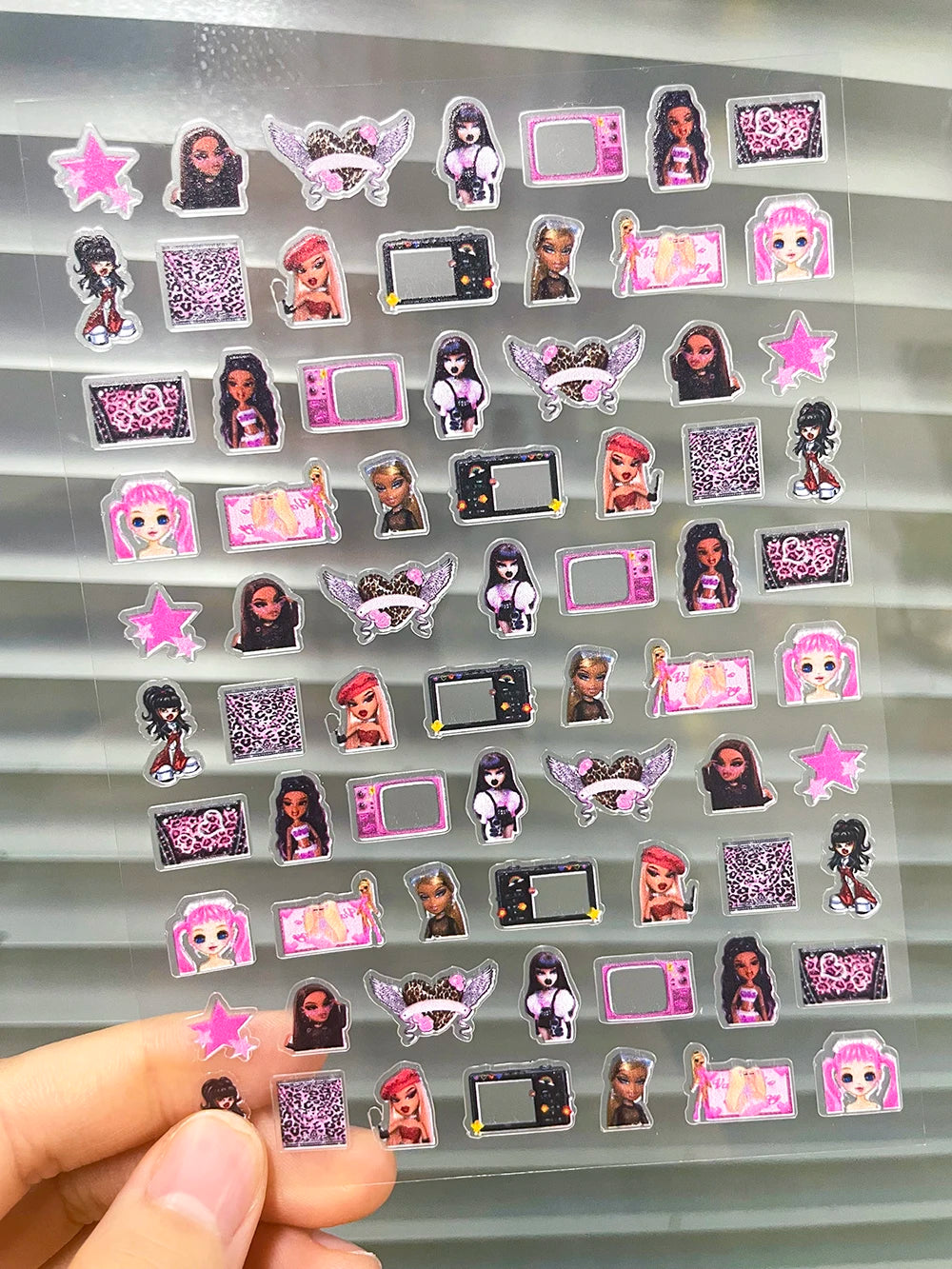 DIY 63Pcs/Piece Kawaii Nail Sticker Girl Sticker Cute Water Bottle Notebook Suitcase Diary Sticker Material Gifts Decorations