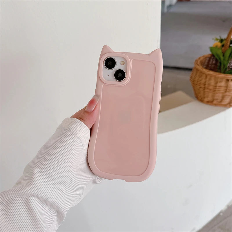 3D Kattöron iPhone Skal - Kawaii Style 🐱