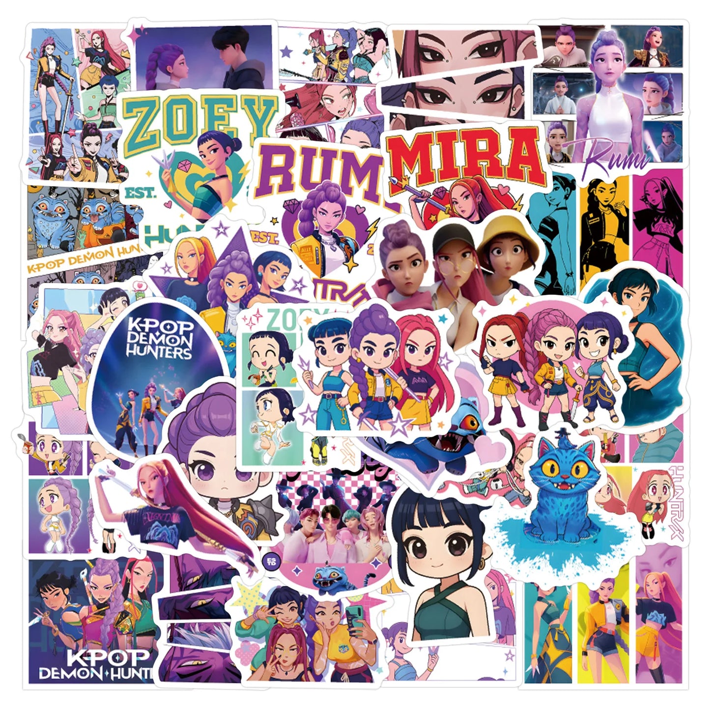 Demon Hunters Anime Stickers för Mobilskal - DIY KPop Pack ⚔️📱