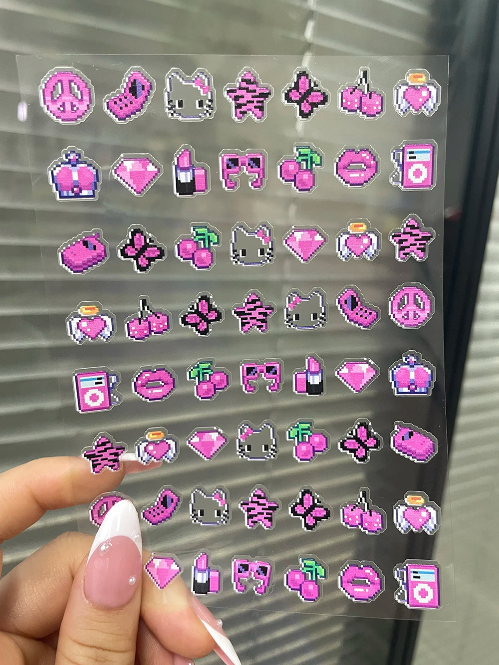 DIY 63Pcs/Piece Kawaii Nail Sticker Girl Sticker Cute Water Bottle Notebook Suitcase Diary Sticker Material Gifts Decorations