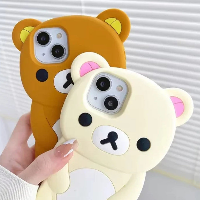 Söt Rilakkuma Björn iPhone Skal - Stöttåligt Silikon 🐻✨