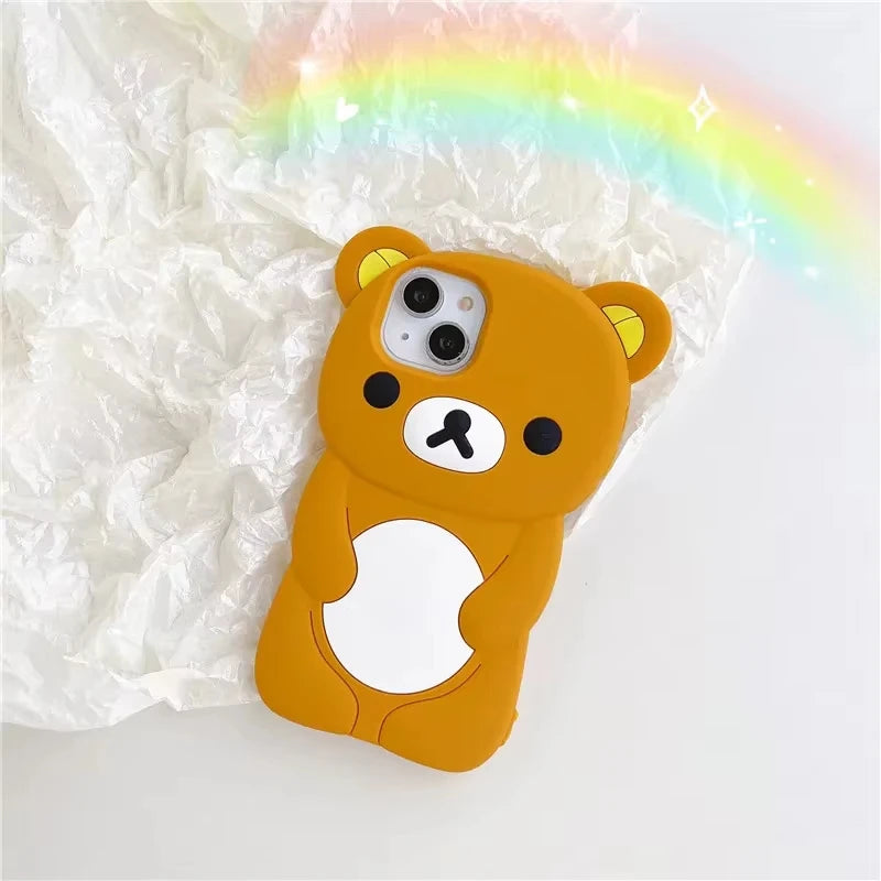 Söt Rilakkuma Björn iPhone Skal - Stöttåligt Silikon 🐻✨