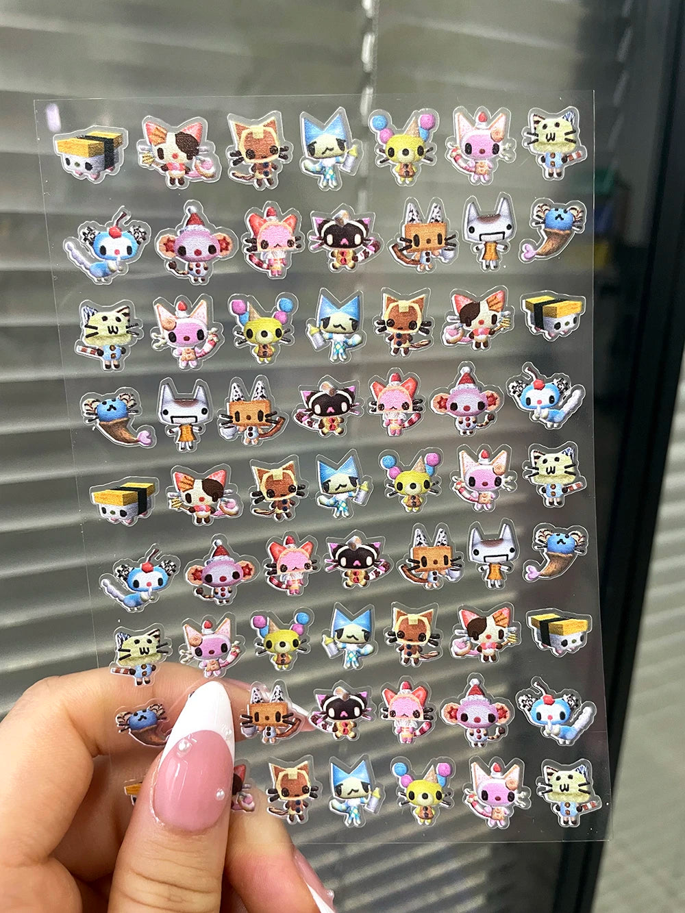 DIY 63Pcs/Piece Kawaii Nail Sticker Girl Sticker Cute Water Bottle Notebook Suitcase Diary Sticker Material Gifts Decorations