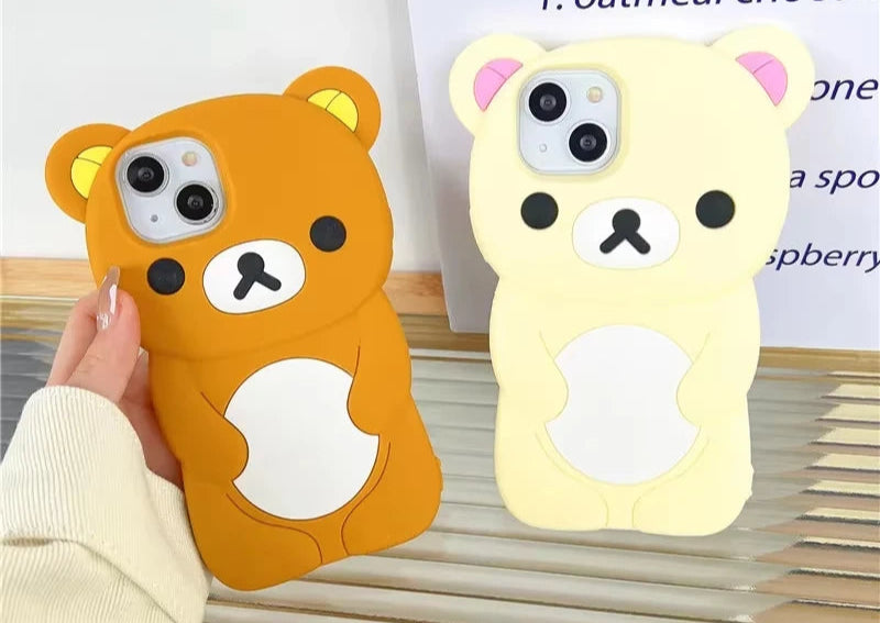 Söt Rilakkuma Björn iPhone Skal - Stöttåligt Silikon 🐻✨