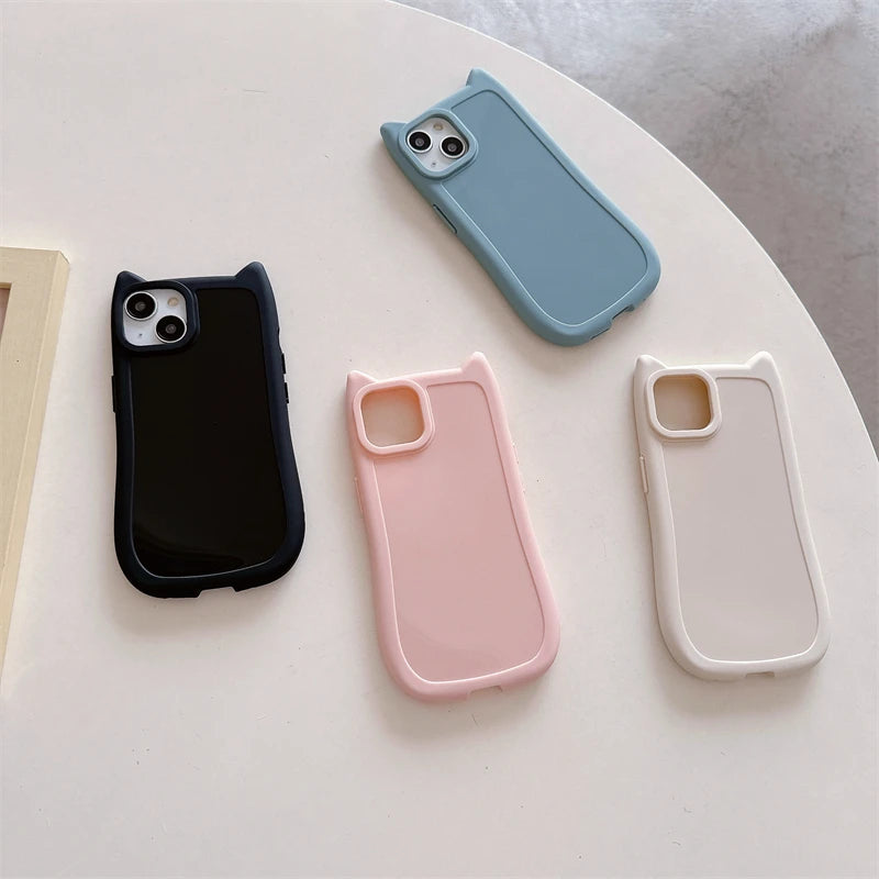 3D Kattöron iPhone Skal - Kawaii Style 🐱