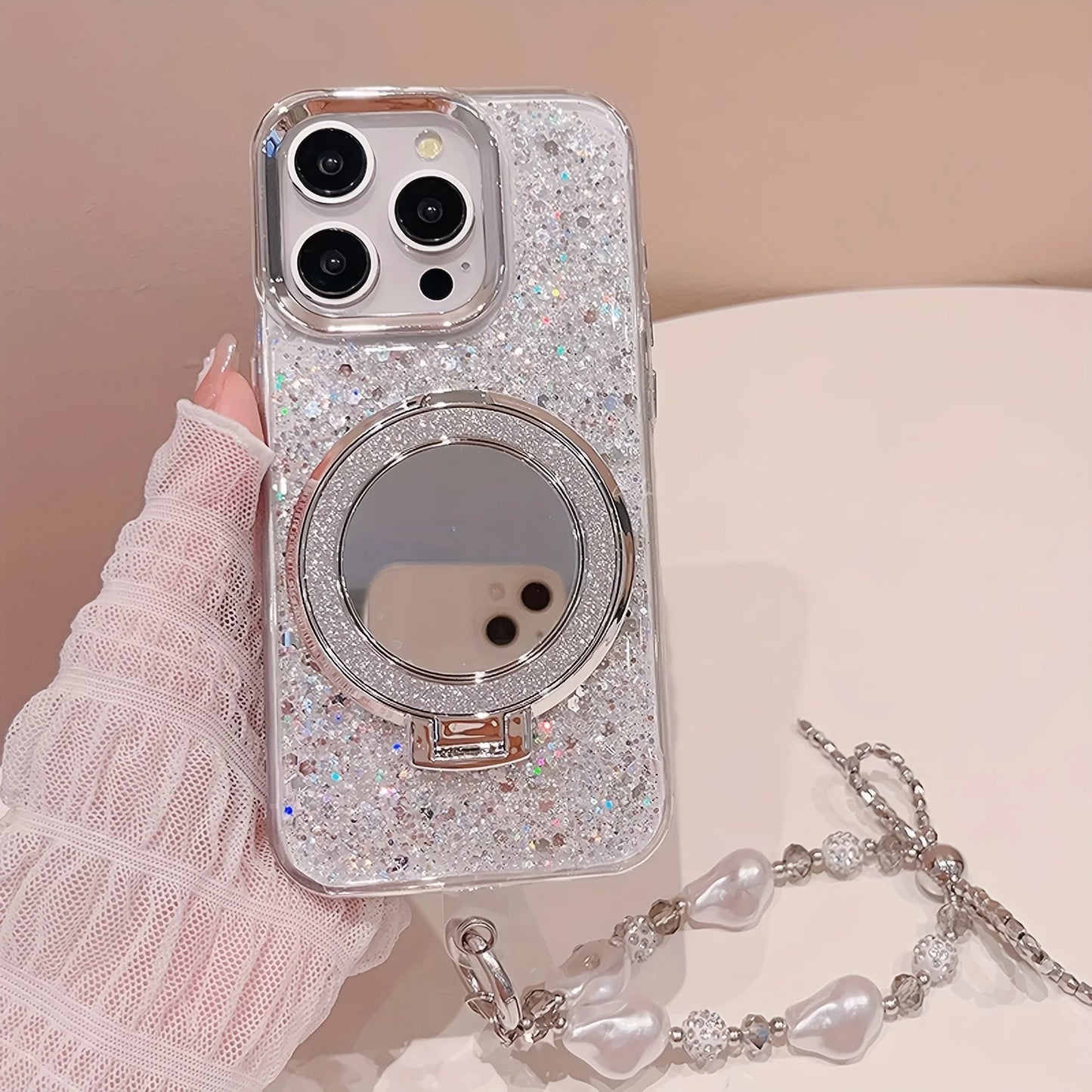 Glitter Mirror Selfie-skal 💄✨