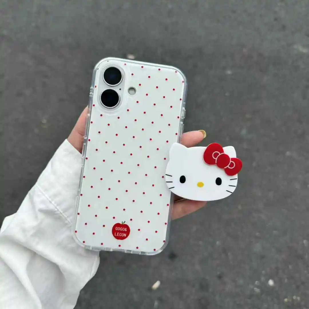 Polka Dot iPhone Skal med Kattställ 🐱