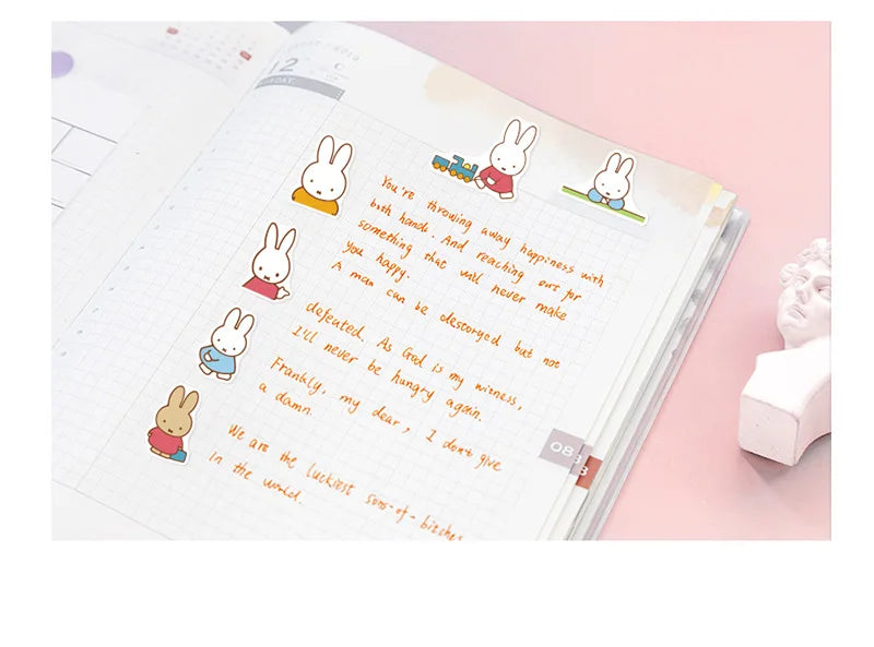 50PCS Kawaii Miffy Stickers Cute Cartoon Rabbit Girl Pocket Decoration Stickers Phone Case Ipad Notebook Waterproof Stickers Toy