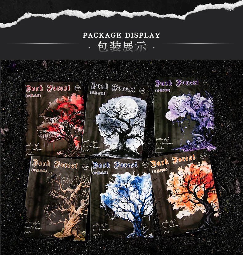 20pcs/lot Kawaii Stationery Stickers dark woods DIY Junk Journal Paper stickers Planner Decorative Mobile stickers