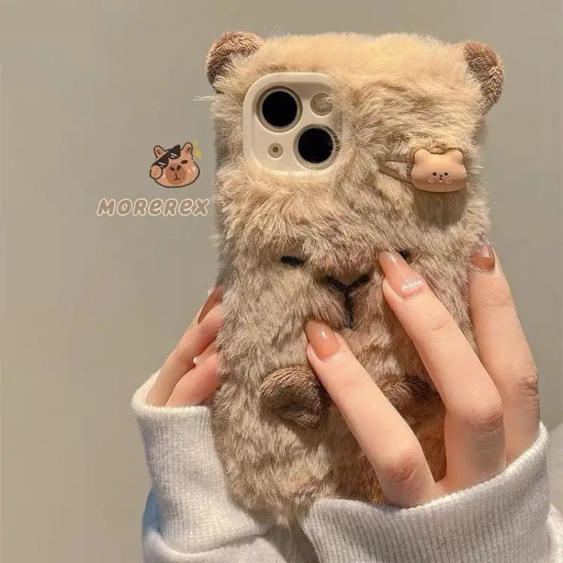 Kawaii Capybara Plush-skal 🦫💕
