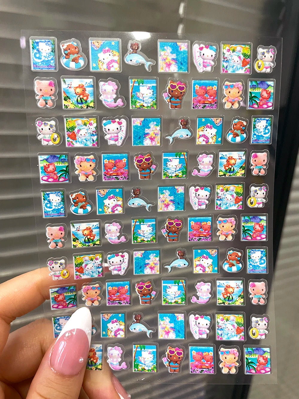 DIY 63Pcs/Piece Kawaii Nail Sticker Girl Sticker Cute Water Bottle Notebook Suitcase Diary Sticker Material Gifts Decorations