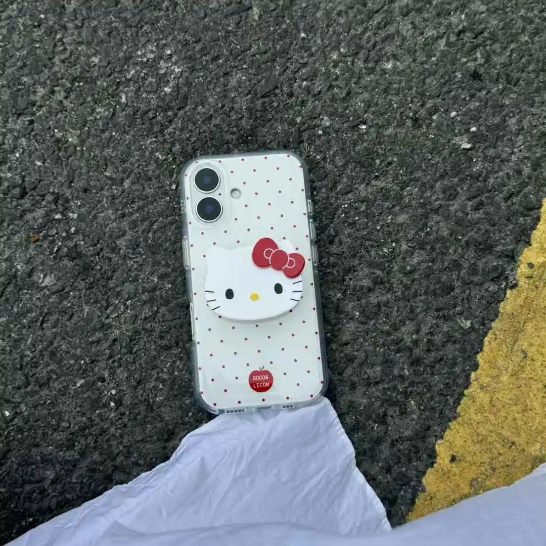 Polka Dot iPhone Skal med Kattställ 🐱