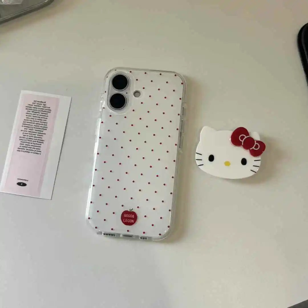 Polka Dot iPhone Skal med Kattställ 🐱