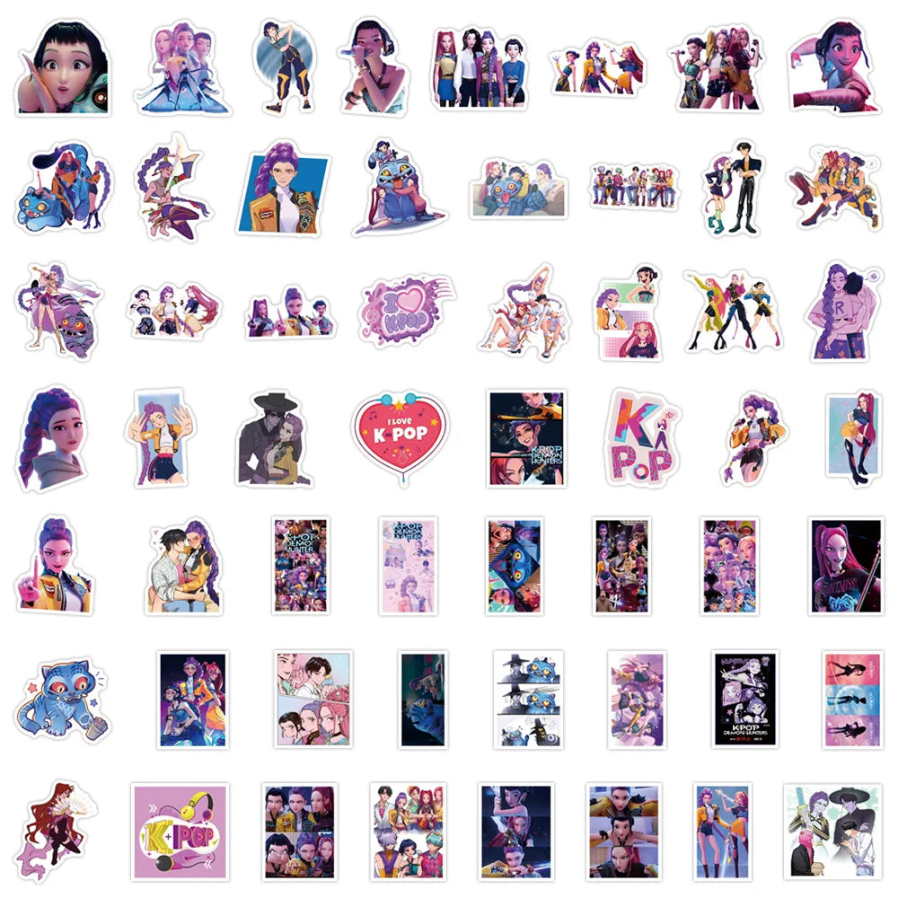 Demon Hunters Anime Stickers för Mobilskal - DIY KPop Pack ⚔️📱