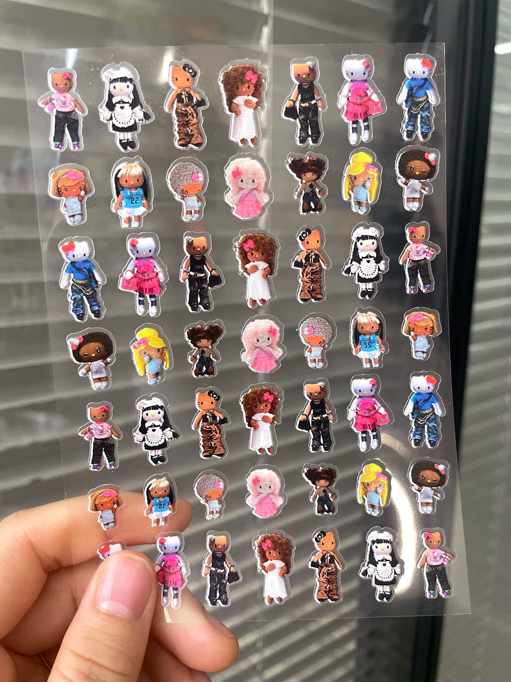 DIY 63Pcs/Piece Kawaii Nail Sticker Girl Sticker Cute Water Bottle Notebook Suitcase Diary Sticker Material Gifts Decorations