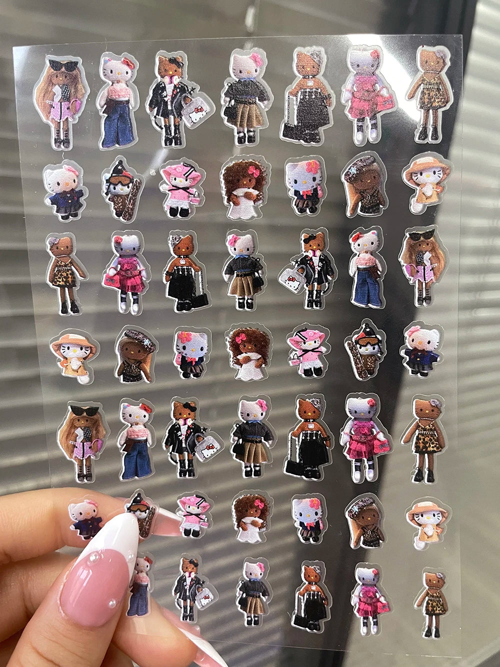 DIY 63Pcs/Piece Kawaii Nail Sticker Girl Sticker Cute Water Bottle Notebook Suitcase Diary Sticker Material Gifts Decorations