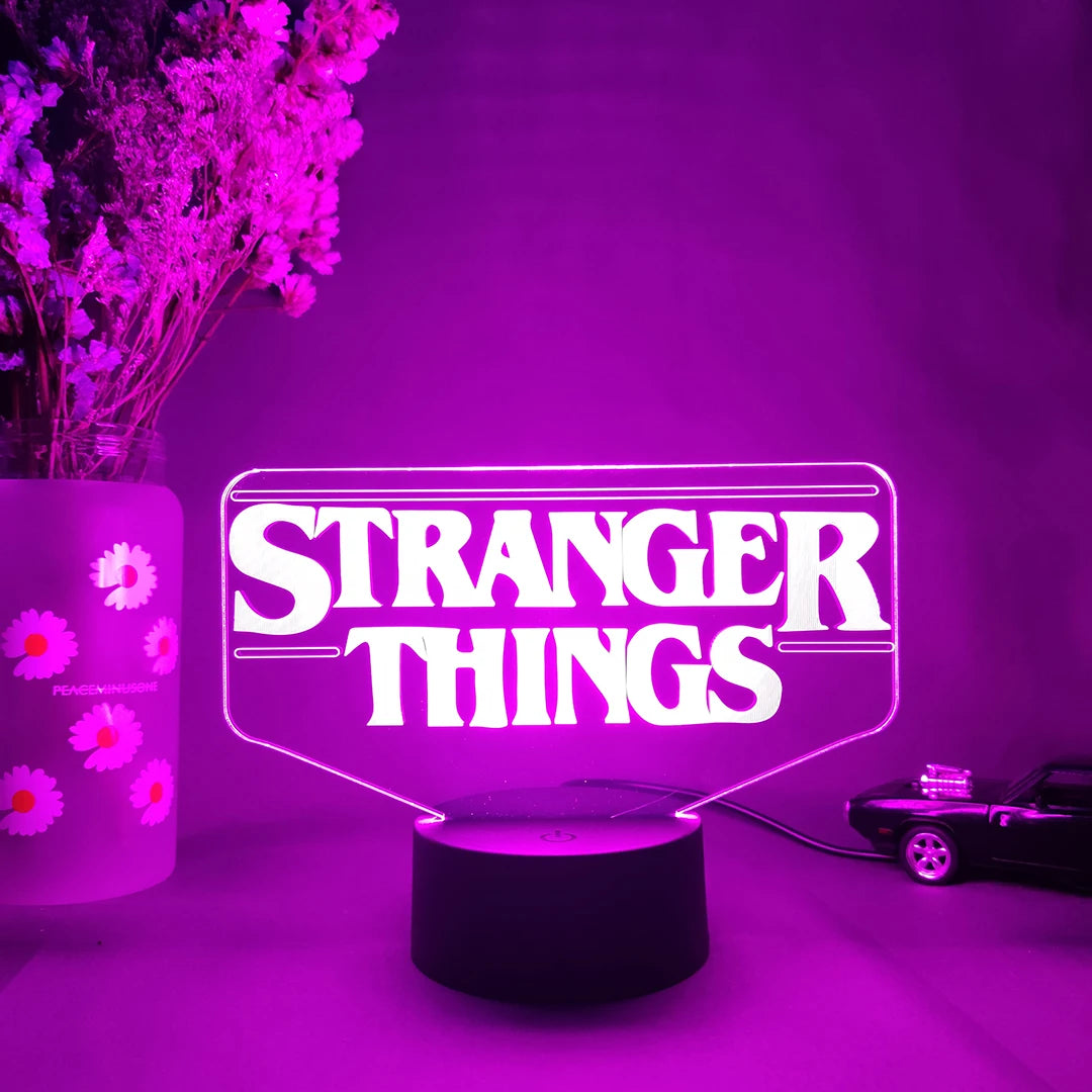Stranger Things LED-Lampa 3D - Nattlampa med 16 Färger
