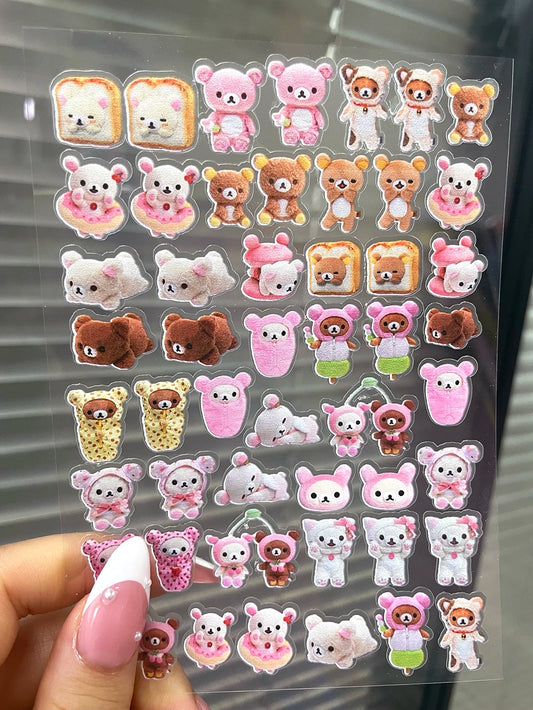 DIY 63Pcs/Piece Kawaii Nail Sticker Girl Sticker Cute Water Bottle Notebook Suitcase Diary Sticker Material Gifts Decorations