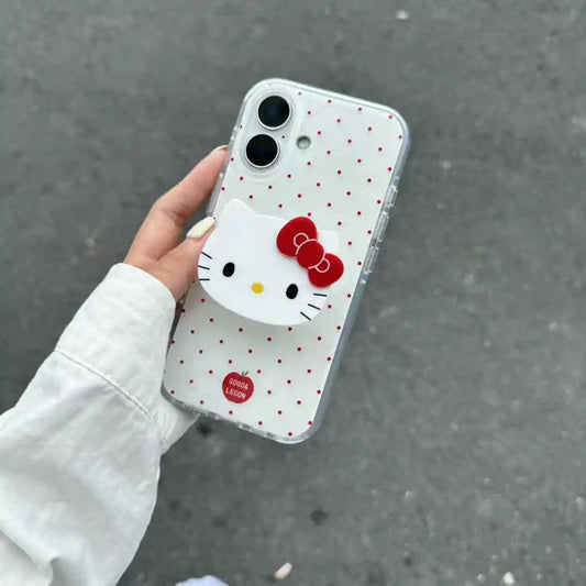 Polka Dot iPhone Skal med Kattställ 🐱
