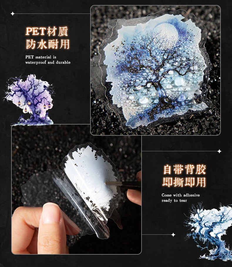 20pcs/lot Kawaii Stationery Stickers  dark woods DIY Junk Journal Paper stickers Planner Decorative Mobile stickers