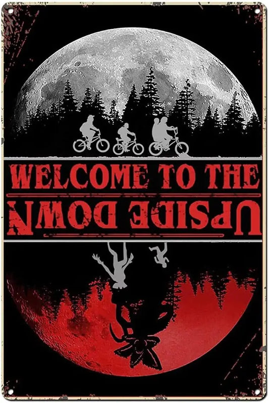 Stranger Things Metallskylt - Welcome to The Upside Down - Vintage Väggdekoration