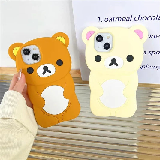 Söt Rilakkuma Björn iPhone Skal - Stöttåligt Silikon 🐻✨